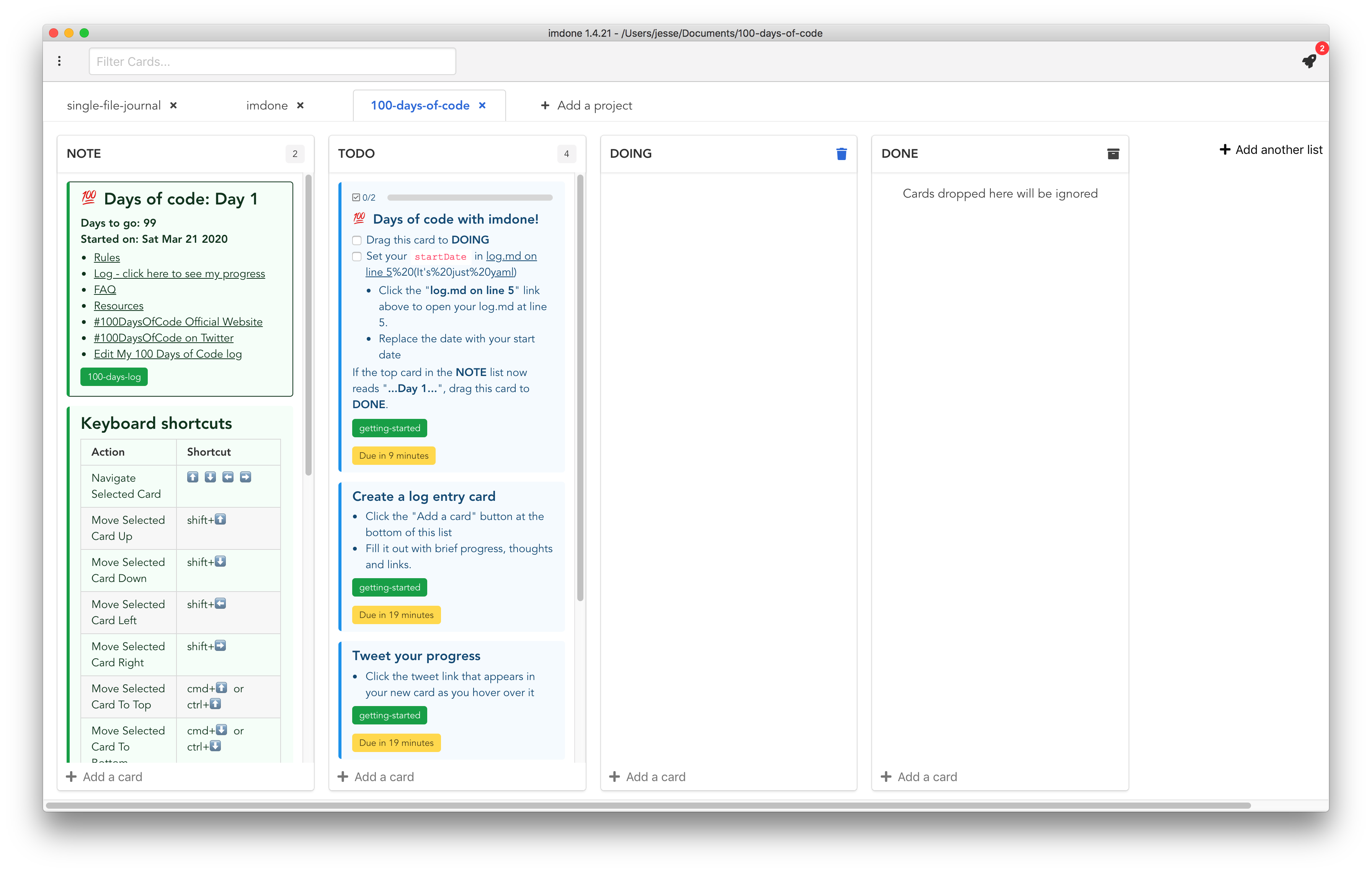 100 days of code template