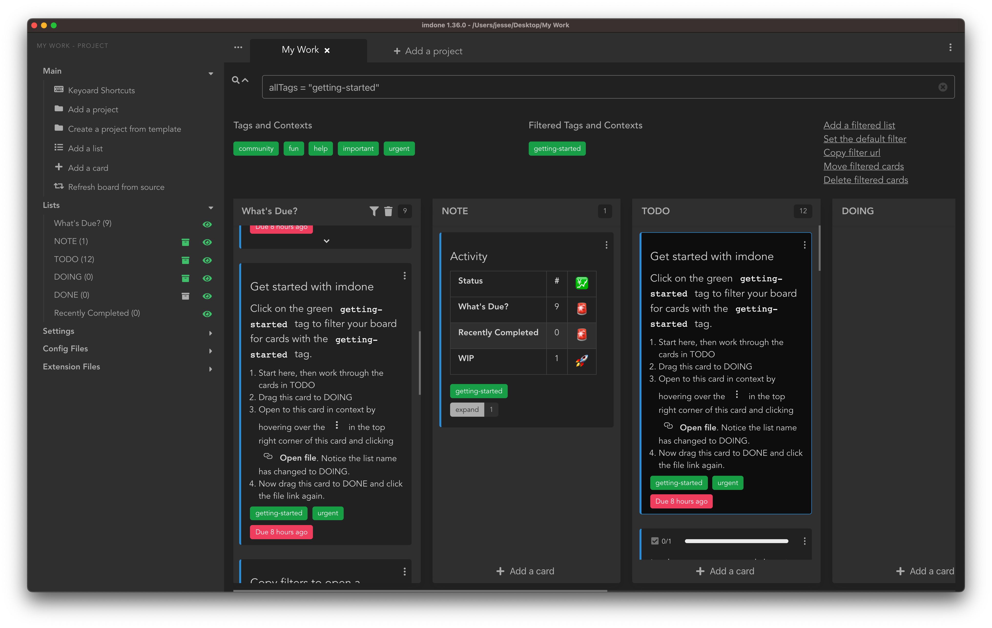 Set default filter